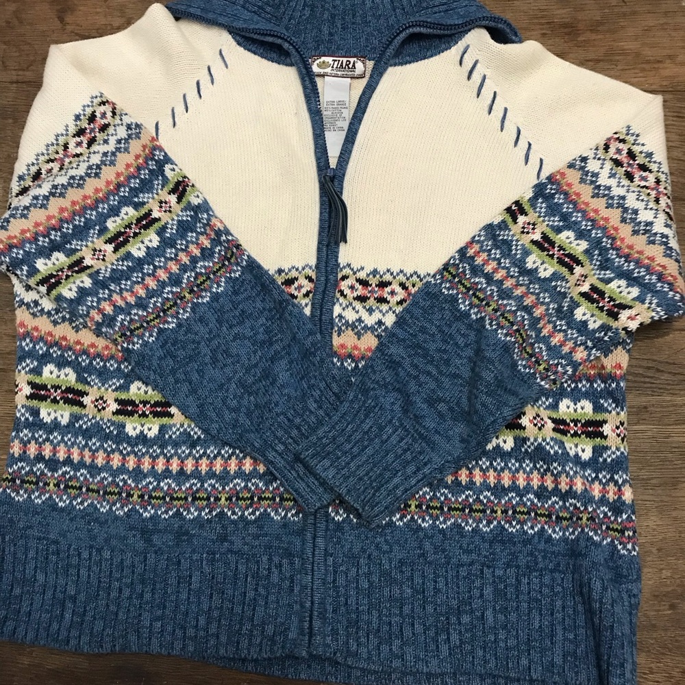 Tiara Intl. Thick Cardigan Ramie Cotton Blend XL